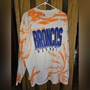 Junk Food Clothing Sz XXL Broncos Game Time Tie Dye Long Sleeve Tee